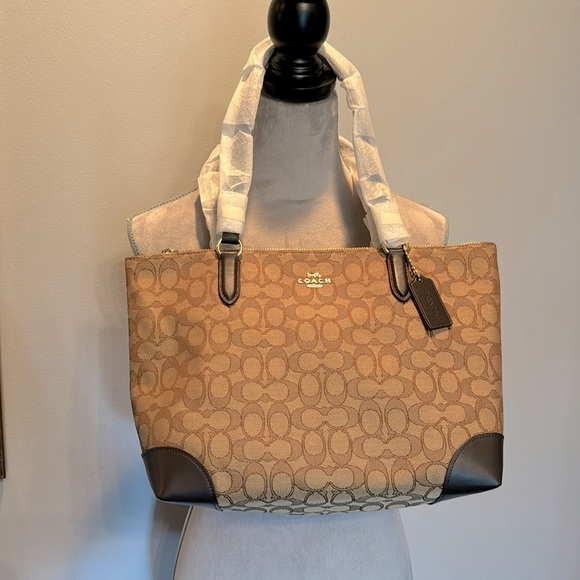 Coach Handbags - Coach canvas signature logo satchel NWT